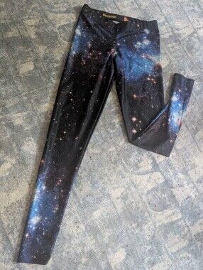BlackMilk Galaxy Leggings - Black & Blue
